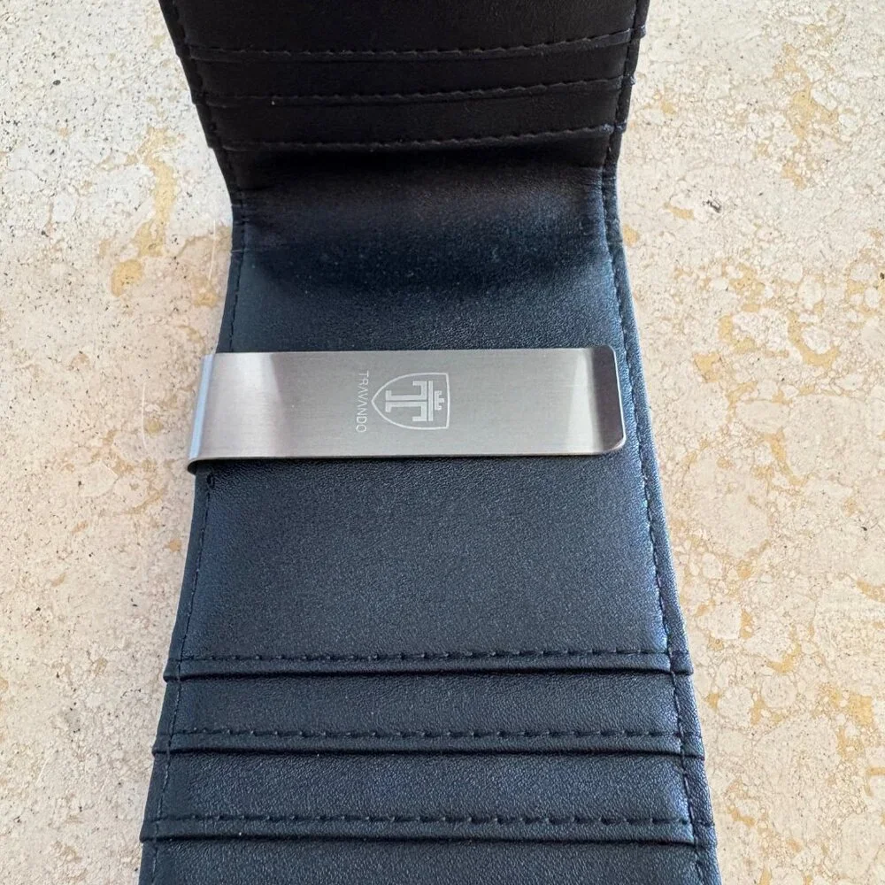 TRAVANDO Men's Slim Wallet RFID Blocking Money Clip Bifold Credit Card Holder